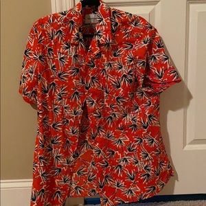 Goodfellow short sleeve button up XL Red Pop